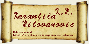 Karanfila Milovanović vizit kartica